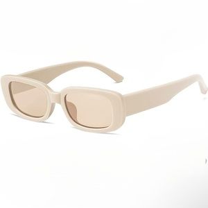 Retro Sunglasses Vintage Sunglasses Small Square Rectangle 90s Trendy Y2K Tan